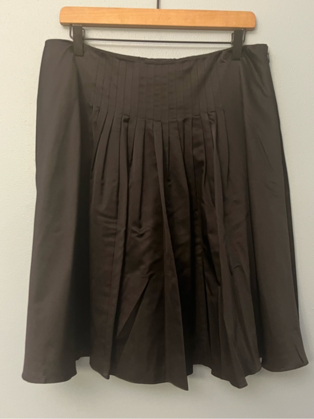 Lauren Ralph Lauren Pleated A-Line Silk Skirt